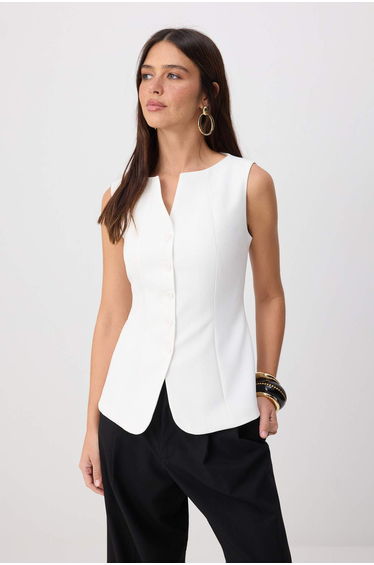 White Regular Vest