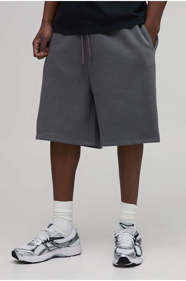 Tall Baggy Drop Crotch Mid Length Short - grey
