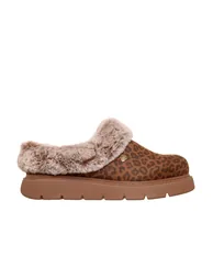 Keepsakes Lite Faux Fur Trim Slippers Leopard