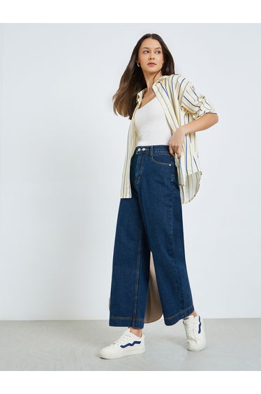 Women High Rise Wide Leg Jeans