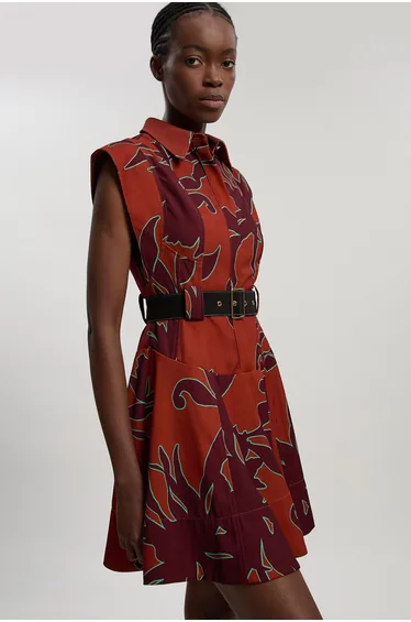 Western Printed Twill Woven Mini Dress