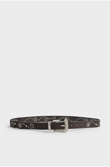 Brown Suede Stud Western Belt