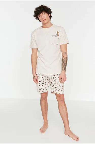 Pajama Set - Beige - Plain