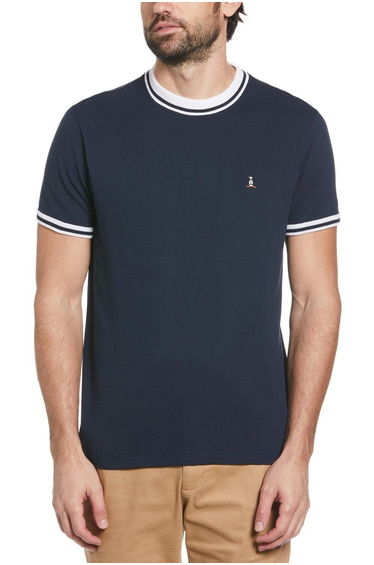 Ribbed Collar T-shirt Navy