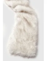Faux Fur Oversized Scarf - off white - 2