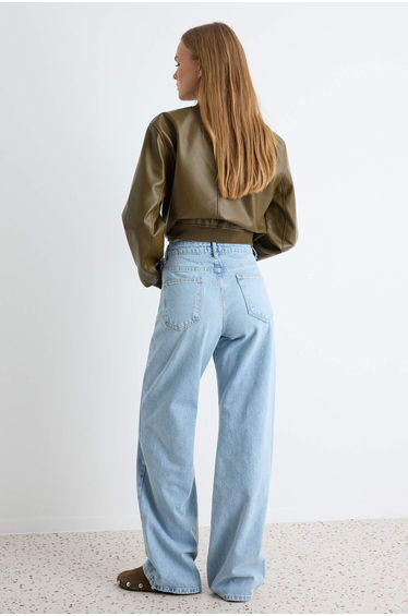 Light Blue High Waist Wide Leg Jeans product thumbnail 4