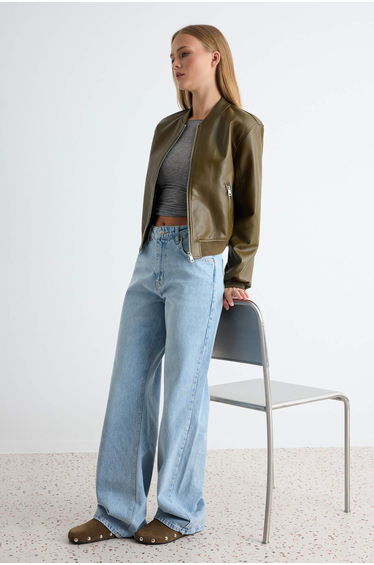 Light Blue High Waist Wide Leg Jeans product thumbnail 2