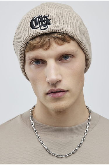 Stone Gothic Waffle Beanie Hat