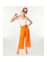 White Cropped Sleeveless Blouse - 1