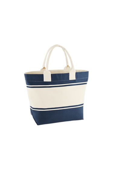 Quadra Womens/Ladies Canvas Deck Bag - Navy/Off White