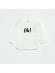 Printed long-sleeved T-shirt WHITE