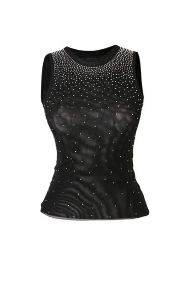 Black Settled Stone Printed Party Blouse