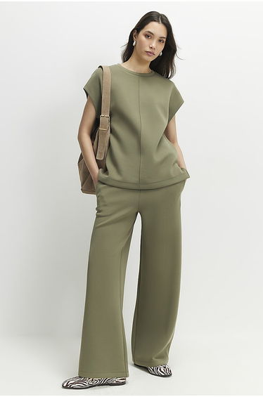 Khaki Premium Twill Short Sleeve Top