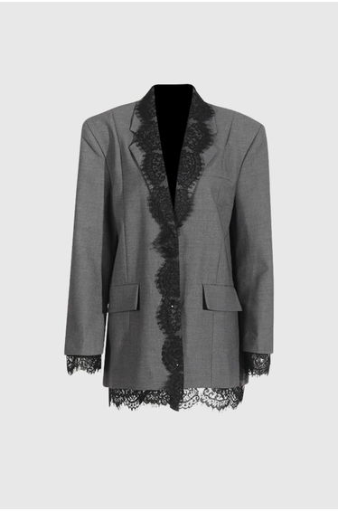 Gargi Lace V Neck Blazer