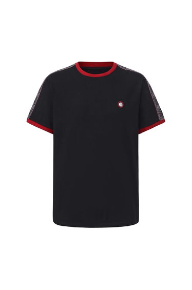 Pretty Green Mens Paisley Logo T-Shirt - Black/Red