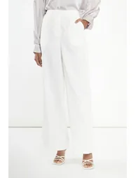 White Wide Leg Trousers - 2