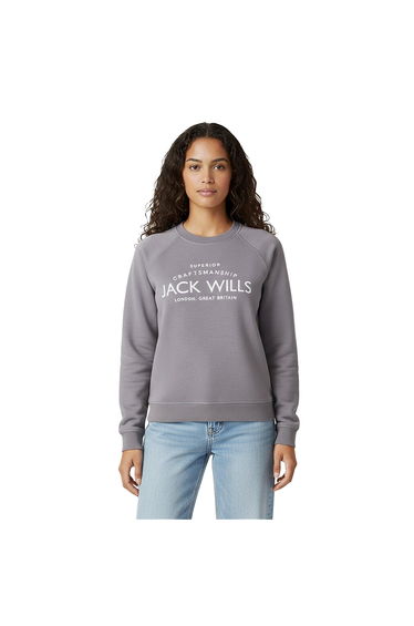 Jack Wills Womens/Ladies Hunston Graphic Crew Neck Sweatshirt - Dusky Blue