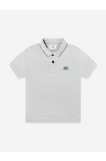 C.P. Company Boys Logo Polo Shirt in Grey