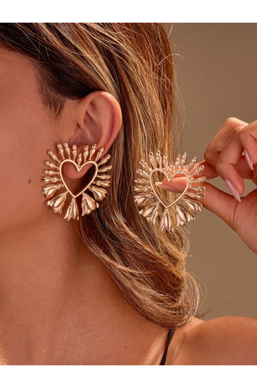 Golden Heart Shape Earrings