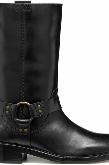 Nalvia Breathable Biker Boots in Leather