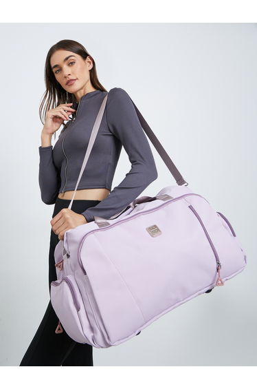 Patch Detail Gym Bag with External Pockets