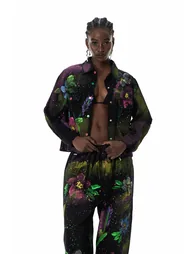 Curran Graffiti Floral Denim Jacket - 1