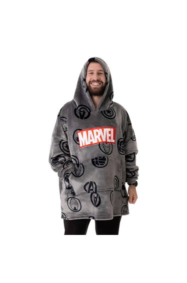 Avengers Mens Logo Blanket Hoodie - Grey