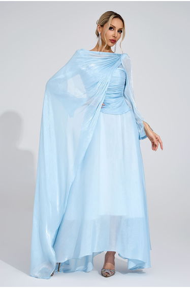 Kiten Cambridge Blue Cape Maxi Dress