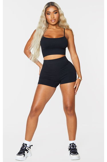 Shape Black Contour Rib Shorts