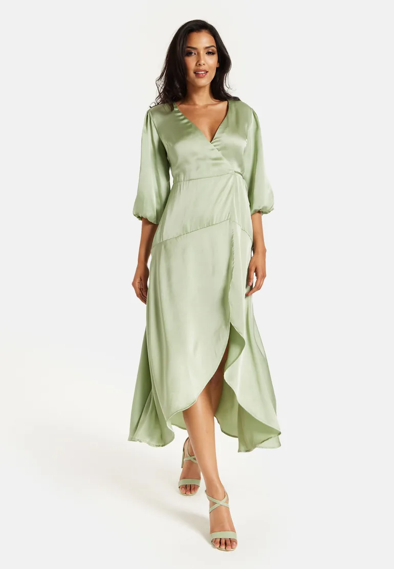 sage green wrap dress Signature Wrap Dress in Sage Blossom Jennafer Grace