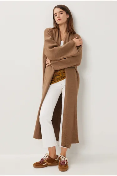 كارديغان هابينس إسطنبول بني محبوك بأكمام طويلة