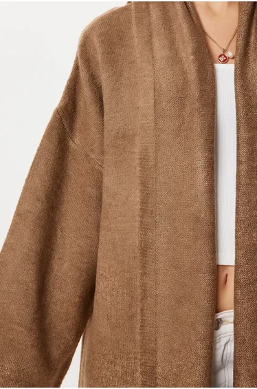 كارديغان هابينس إسطنبول بني محبوك بأكمام طويلة