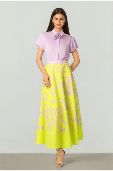 Elegant Printed Midi Skirt