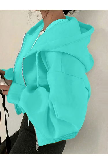 Oversized Mint Green Zip Up Hoodie