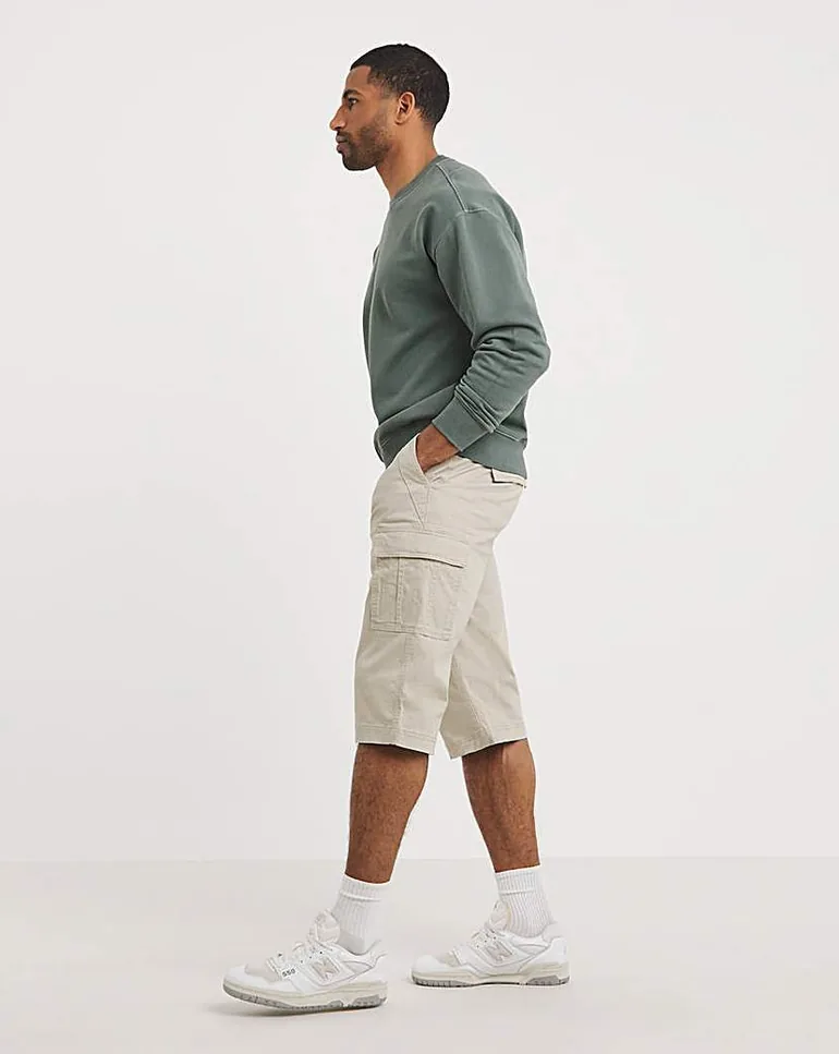 3/4 Length Cotton Stretch Cargo Short - 3