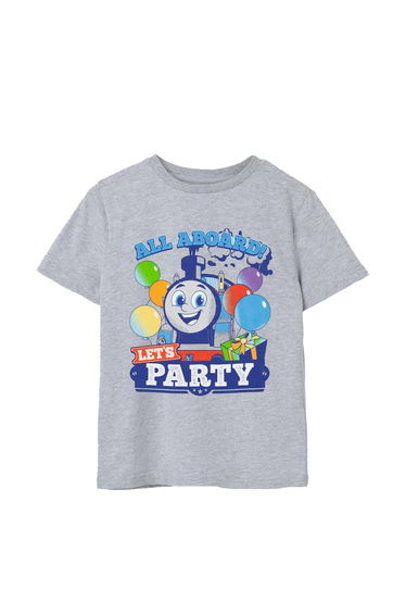 Thomas & Friends Mens Let´s Party T-Shirt - Grey Marl