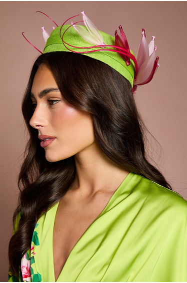 Lisa Tan Petal and Quill Detail Pill Box Fascinator
