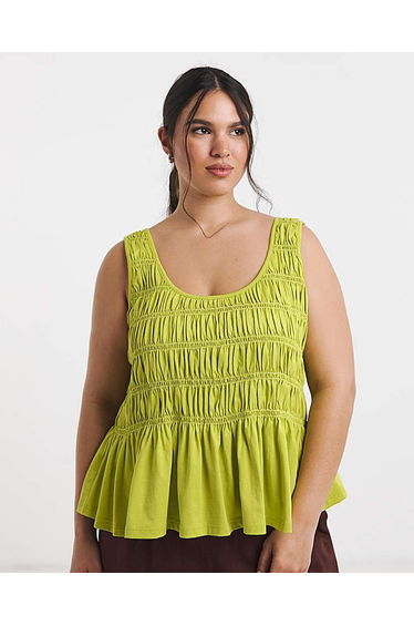 Shirred Peplum Vest