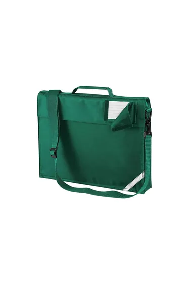 Quadra Childrens/Kids Reflective Adjustable Strap Book Bag - Bottle Green