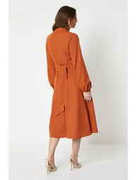 Principles by Debenhams Brown A-Line Midaxi Wrap Dress with Long Sleeve - 2