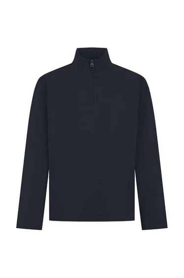 Front Row Mens Pique Quarter Zip Sweatshirt - Navy