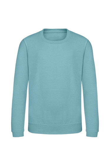 AWDis Just Hoods Childrens/Kids Plain Crew Neck Sweatshirt - Seafoam