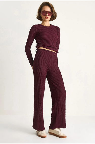 LUCCI Fitted Two-Piece Coord Set with Flared Pants