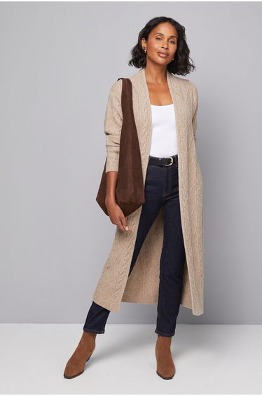 Longline Maxi Cable Cardigan