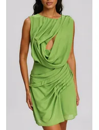 Davion Sleeveless Ruch Cutout Mini Dress - 1