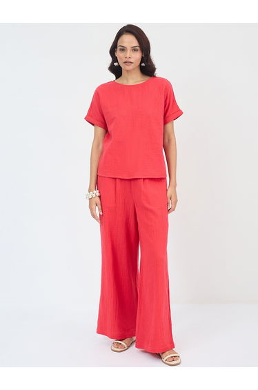 Women Cotton Gauze Top and Pants Co-Ords