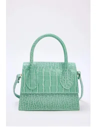 Mint Textured Cross Strap Women's Mini Size City Bag