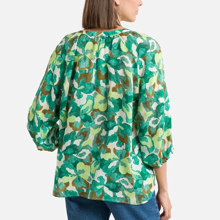 Printed Long Sleeve Blouse - 3
