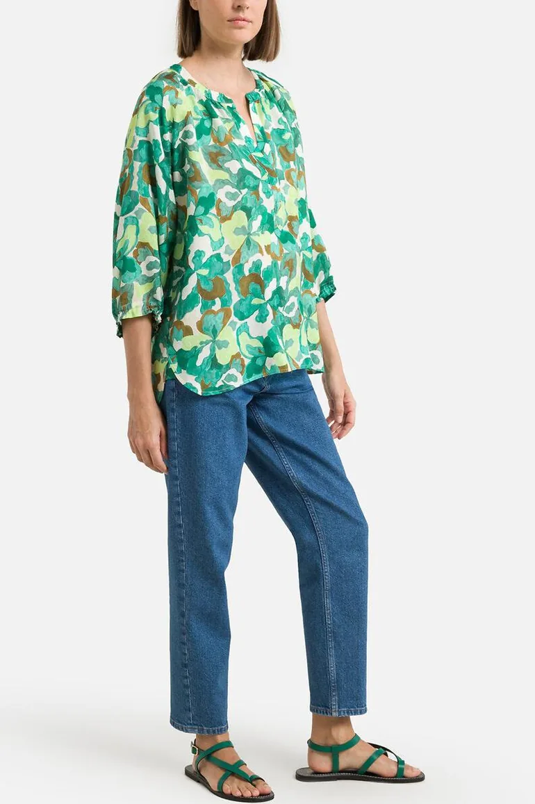 Printed Long Sleeve Blouse