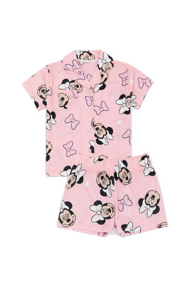 Disney Girls Minnie Mouse Pyjama Set - Pink